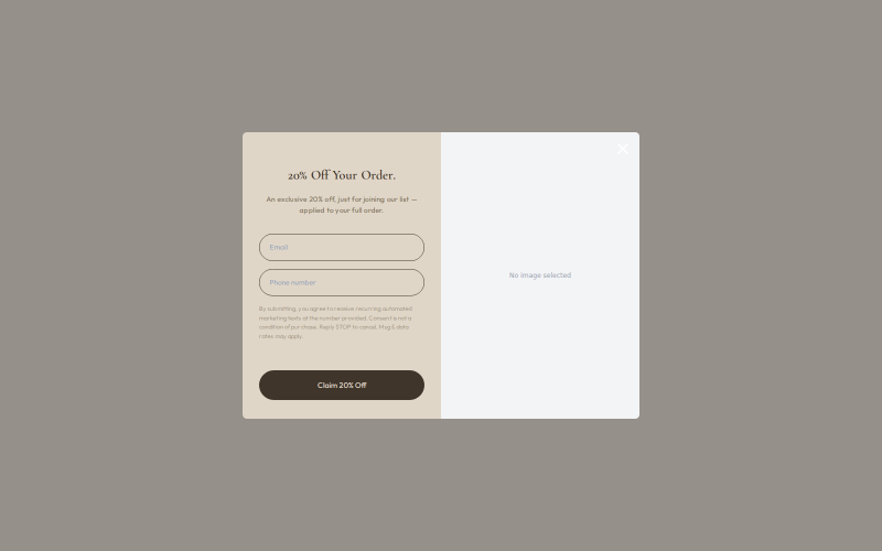 Cart Saver - Taupe — Popup Shopify popup template