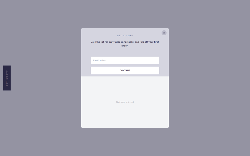 Multi-Step - Periwinkle — Popup Shopify popup template