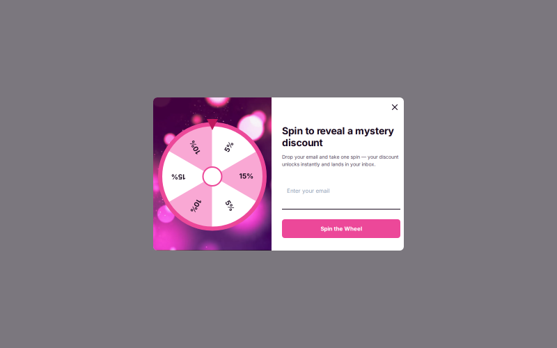 Mystery Spin Wheel — Spin wheel Shopify popup template
