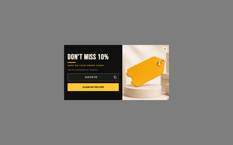 Exit Coupon - Wheat — Popup Shopify popup template