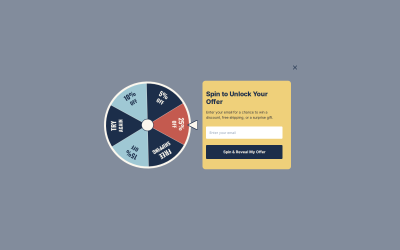 Spin Wheel - Midnight — Spin wheel Shopify popup template