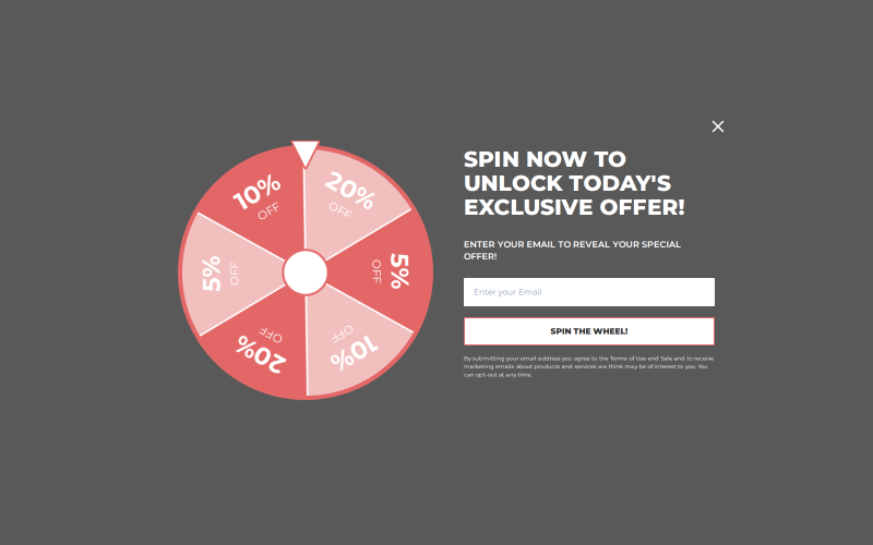 Spin Wheel - Coral — Spin wheel Shopify popup template